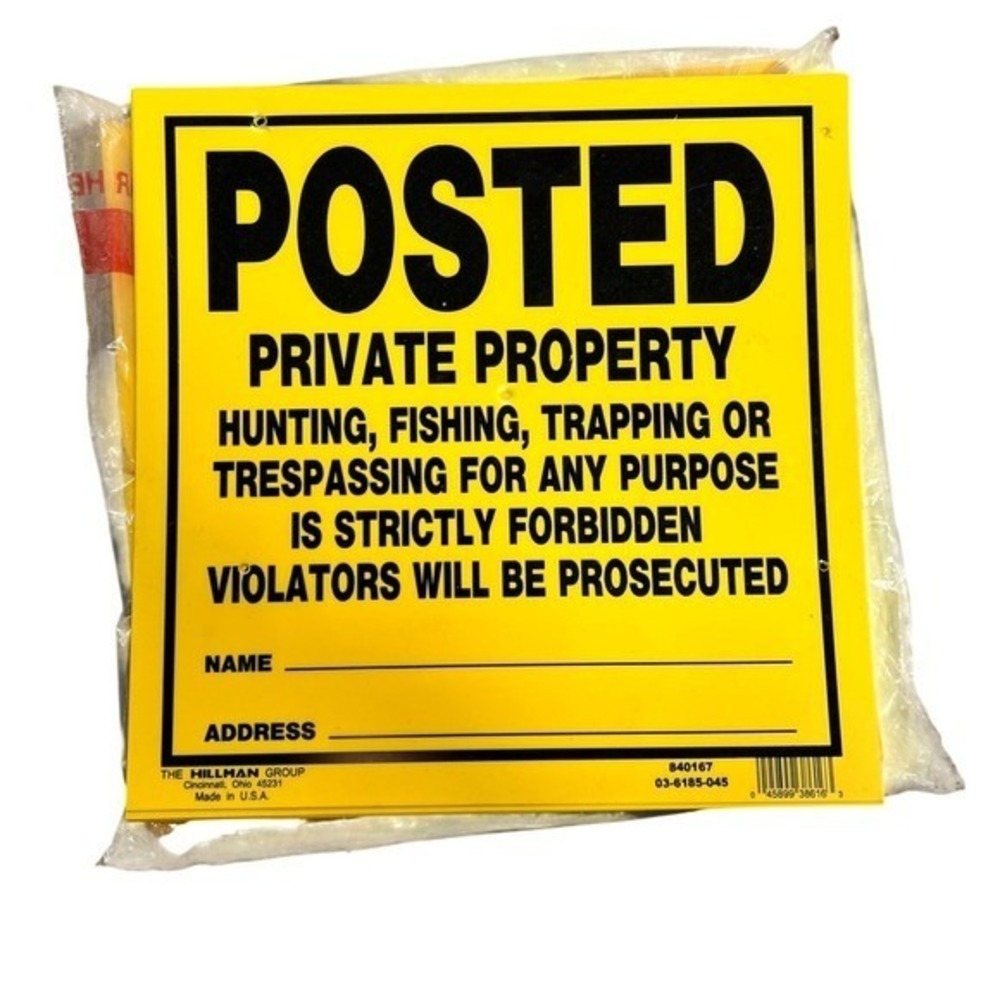 Posted Private Property Sign Hunting Fishing‎ Trespassing Forbidden